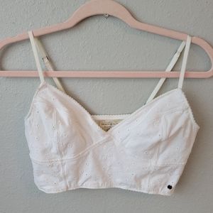White Eyelet Bralette Size Medium